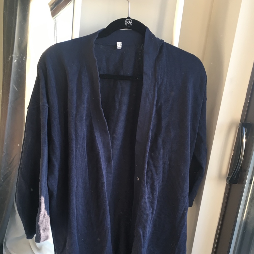 Muji Open Cardigan Cotton / Silk Blend 3/4 Sleeves